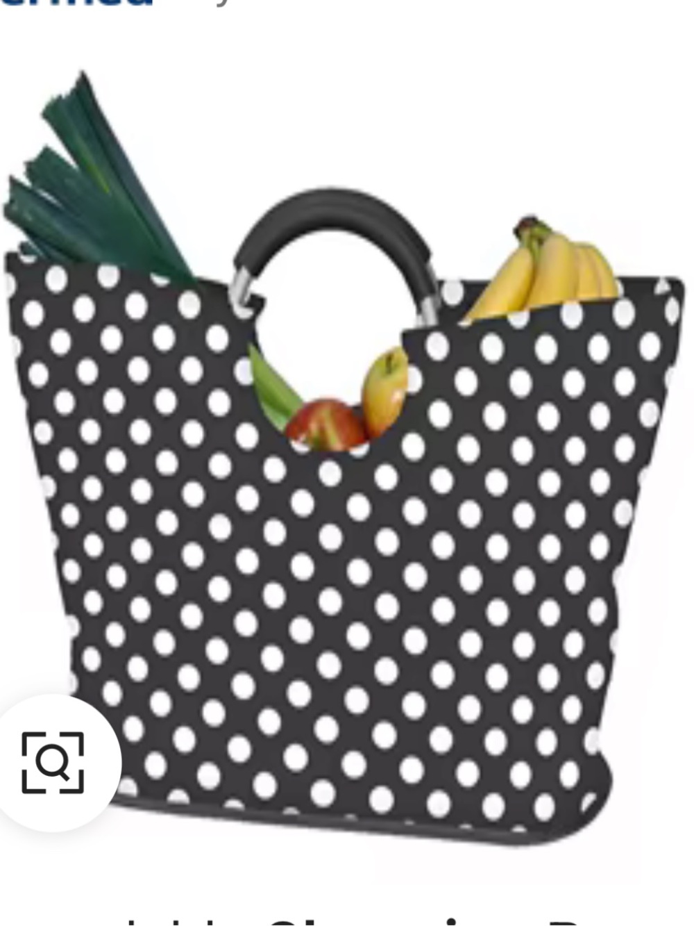 Polka Dot Tote Bag Black & White For Farmers Market/Supermarket/Groceries